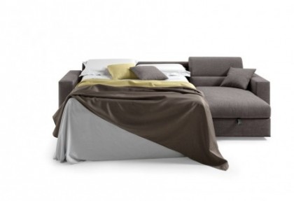 DOLCE DORMIRE - divano letto con chaise contenitore ( laterale 3 posti letto matrimoniale aperto - versione bracciolo BIG ) -SOFA CLUB