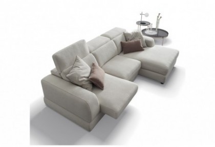 LINUS - composizione divano con chaise longue in tessuto ( divano relax con sedute scorrevoli ) - SOFA CLUB