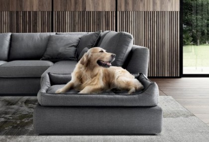 FRIEND - composizione divano ad angolo ( particolare del divano con cuccia per cane ) - SOFA CLUB