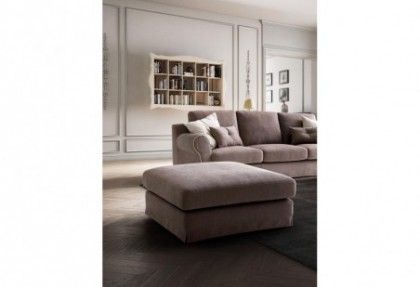 DOGE - divano 3 posti extra ( divano classico in tessuto con pouf ) - SOFA CLUB