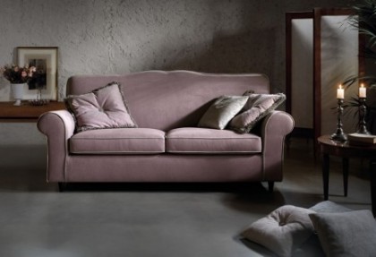 PROVENZA - divano 3 posti  ( divano con piedino alto + bordino tono su tono ) divani classici eleganti  - SOFA CLUB
