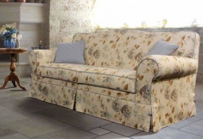 PROVENZA - divano 2 posti  maxi ( divano con balza + bordino in contrasto di colore ) divani classici di lusso  - SOFA CLUB