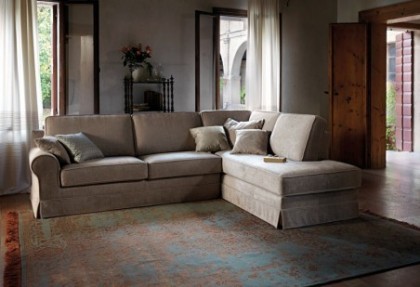 VENEZIA - divano classico angolare ( divano 3 posti laterale + angolo quadrato con penisola ) - divani classici con penisola - SOFA CLUB