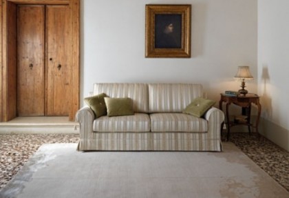 VENEZIA - divano 3 posti ( bordino tono su tono ) - divani classici in tessuto rigato - SOFA CLUB