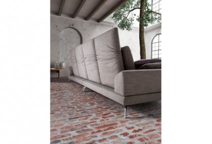 FEELING - divano 4 posti ( bracciolo TRENDY - piedino ONE cromato - vista retro  ) - SOFA CLUB