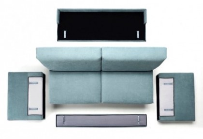 BIG 20 - divano 3 posti letto ( divano letto smontabile in 5 colli, più piccoli facili e leggeri da trasportare ) - SOFA CLUB