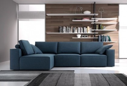 SLIDE - composizione divano ad angolo con sedute estraibili ( divano laterale 2 posti + angolo medio - cucitura pizzicata ) - SOFA CLUB