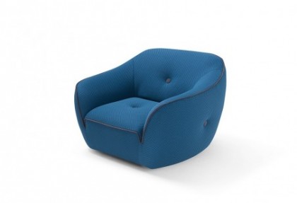 BLOG - poltrona design moderna ( poltrona blu con bordino grigio in contrasto di colore ) - SOFA CLUB