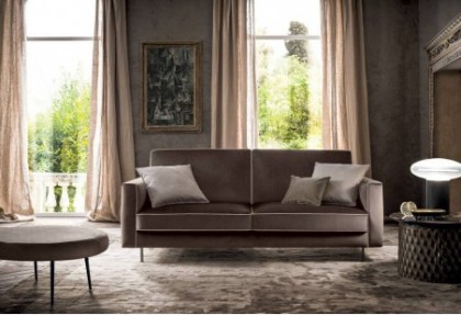 MILOS - divano 3 posti ( bordino in contrasto di colore - piedino ONE antracite lucido ) - SOFA CLUB