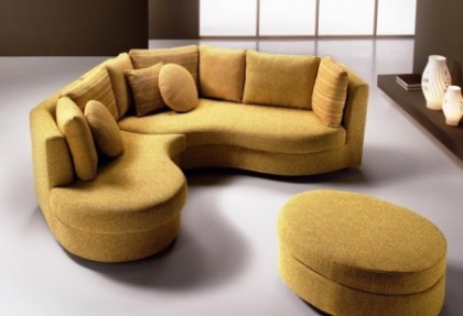 ROCK - divano angolare rotondo ( larghezza 240 cm. - profondità 230 cm. ) - pouf ovale optional - SOFA CLUB