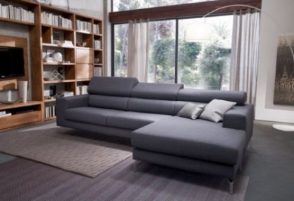 FIZZY - composizione divano con chaise longue ( poggiatesta reclinabili in movimento ) - SOFA CLUB