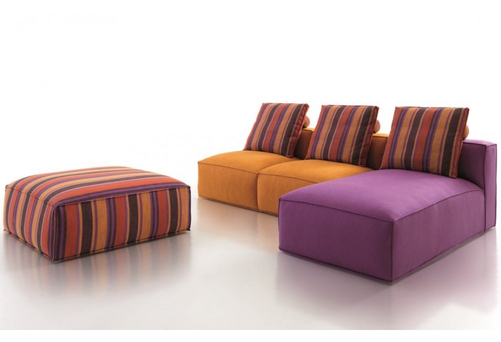 LEGO - divano componibile modulare ( pouf - 2 poltrone L 70 cm. - chaise longue senza braccioli L 80 cm. ) - SOFA CLUB
