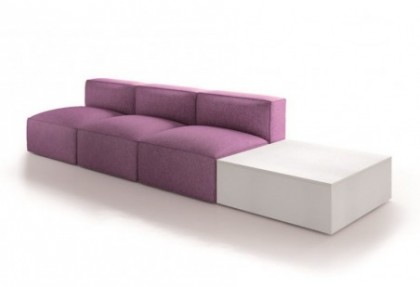 LEGO - divano monoscocca modulare ( 3 poltrone L 70 cm. - TAVOLINO CONTENITORE ) - SOFA CLUB