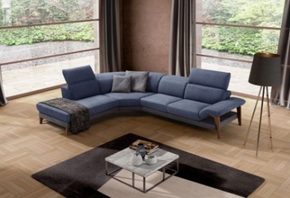 PALACE - divano ad angolo rotondo in microfibra ( profilo struttura bicolore ) - SOFA CLUB