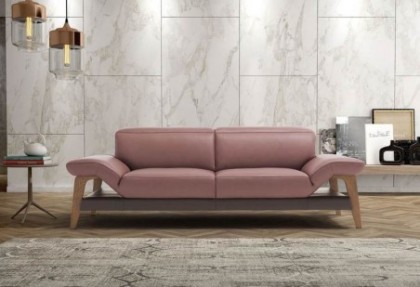 PALACE - divano 3 posti in pelle con poggiatesta reclinabili ( profilo struttura bicolore ) - SOFA CLUB