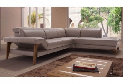 PALACE - divano ad angolo quadrato in pelle ( profilo struttura stessa tinta del divano ) - SOFA CLUB