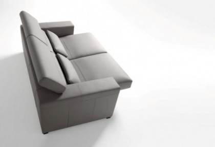 POWER - divano 3 posti con sedute scorrevoli aperte  ( poggiatesa reclinabili rialzati e piedino ONE nero ) - SOFA CLUB