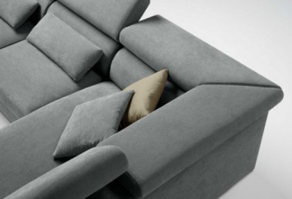 POWER - particolare dei cuscini schienale dell'angolo quadrato con penisola ( disponibile anche con schienali reclinabili ) - SOFA CLUB