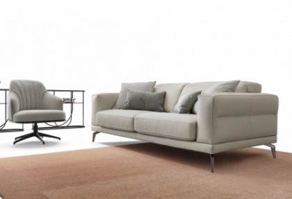 ALLISON - divano 3 posti in pelle ( divano con poggiatesta regolabili ) - SOFA CLUB