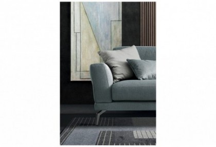 LOOK - divano 3 posti ( bracciolo particolare + piedino ONE in acciaio nichel nero H 16 cm. ) - SOFA CLUB