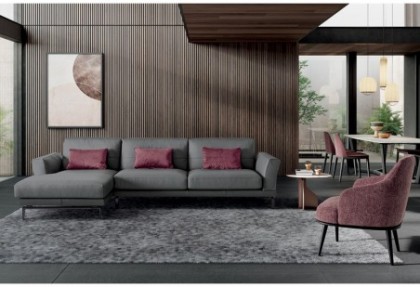 LOOK - composizione divano con penisola ( rivestimento in pelle parzialmente sfoderabile ) - SOFA CLUB