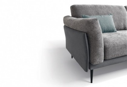 LONDRA - divano con chaise longue ( possibilità di rivestire la struttura con una tipologia di tessuto e la cuscinatura con un altra ) - SOFA CLUB