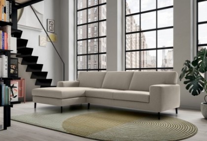 BREAK - composizione divano con penisola ( divano poco profondo in tessuto ) - SOFA CLUB