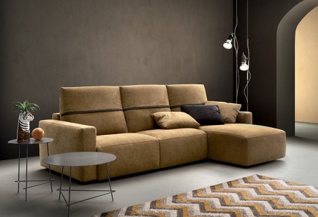 LIKE MODERN - composizione divano con chaise longue ( fascia inserto cuscino dello schienale bicolore ) - SOFA CLUB
