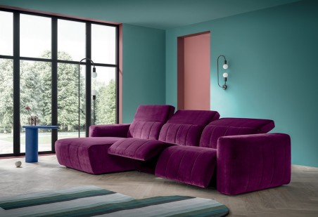ORIGINAL - composizione divano con penisola ( divano relax con meccanismo ZERO WALL ) - SOFA CLUB