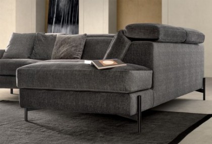 DREAM BIG - divano relax angolare ( divano con piedini in metallo ILLY H 14 cm. finitura rovere scuro ) - SOFA CLUB