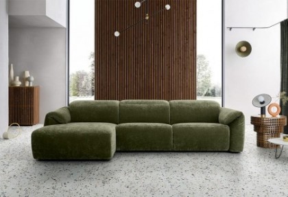 LUX - composizione divano con penisola ( divano con poggiatesta reclinabili abbassati ) - SOFA CLUB