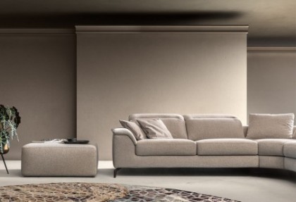 GRANRELAX - divano ad angolo rotondo ( divano con piedini alti in acciaio ONE antracite ) - SOFA CLUB
