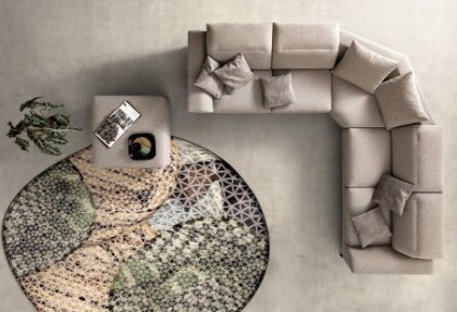 GRANRELAX - divano ad angolo rotondo ( divano in tessuto disponibile anche divano in pelle ) - SOFA CLUB