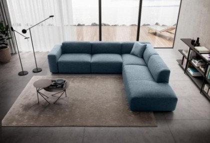 MORBIDONE - divano ad angolo in tessuto ( completamente sfoderabile ) - SOFA CLUB