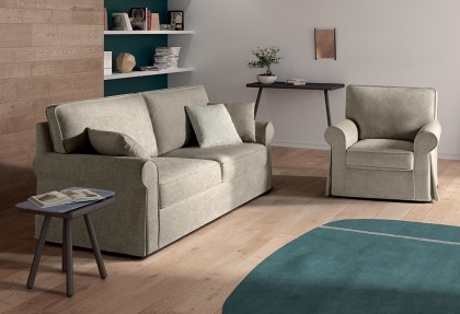 80 BEAUTIFUL - divano 3 posti + poltrona ( divani profondità 80 cm. ) - SOFA CLUB