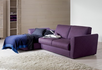 EASY GOCCIA  - divano letto con Chaise longue contenitore ( il cuscino di seduta della chaise longue diventa un comodo letto singolo ) - SOFA CLUB