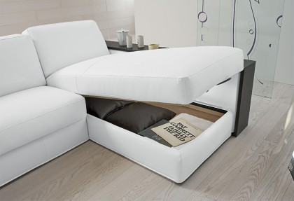 EASY 25 - divano letto ad angolo contenitore ( angolo medio con contenitore + optional tavolino ELLE ) - SOFA CLUB