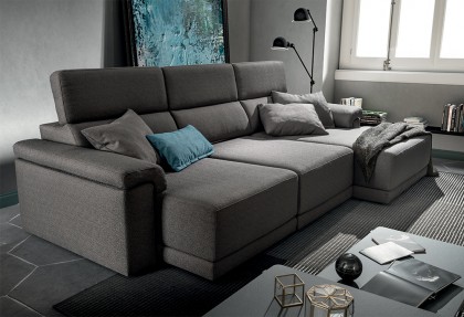 MIAMI - composizione divano con chaise longue ( divano con sedute scorrevoli aperte ) - SOFA CLUB