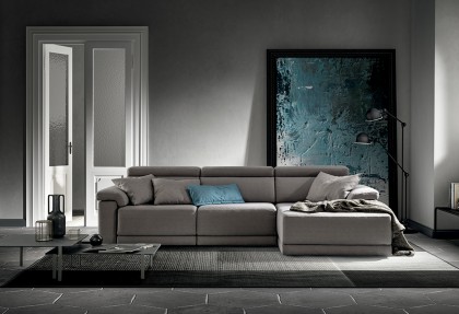 MIAMI - composizione divano con chaise longue ( divano con seduta allungabile e poggiatesta reclinabile ) - SOFA CLUB