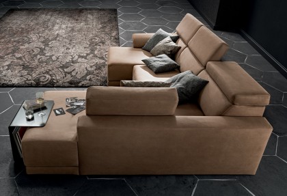 MIAMI - composizione divano ad angolo soft con penisola ( divano con poggiatesta reclinabili ) - SOFA CLUB