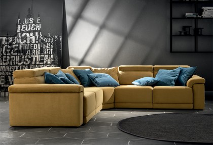 MIAMI - composizione divano angolare ( divano  2 posti laterale DX + angolo rotondo + divano 2 posti laterale SX ) - SOFA CLUB
