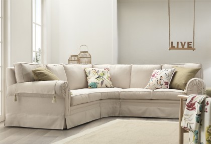 REGAL - composizione angolare ( divano classico in tessuto sfoderabile ) - SOFA CLUB