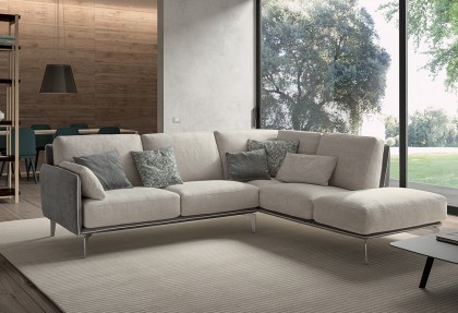 KRISTAL SMALL - divano angolare con penisola ( bracciolo sottile per un design del divano minimal ) - SOFA CLUB