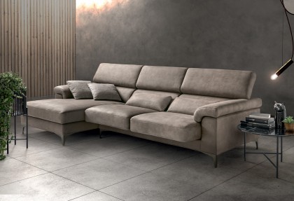 ALL INCLUSIVE UP - divano con penisola e sedute allungabili ( piedino LIAM antracite ) - SOFA CLUB