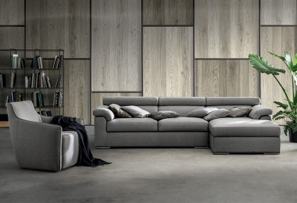 ALL INCLUSIVE - divano con chaise longue contenitore ( divano con contenitore e poggiatesta reclinabili ) - SOFA CLUB