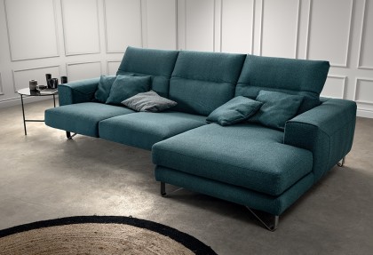 OPEN COMFORT UP - divano con chaise longue e sedute scorrevoli aperte ( piedino NOA antracite ) - SOFA CLUB