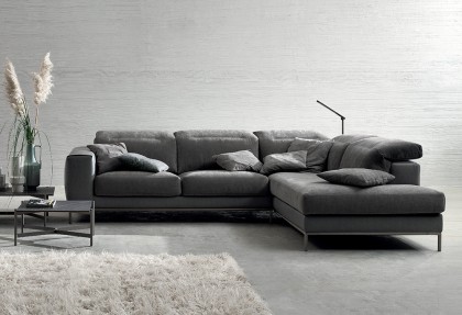 OPEN COMFORT UP - divano ad angolo con penisola ( divano in tessuto sfoderabile - piedino PERIMETRALE antracite ) - SOFA CLUB