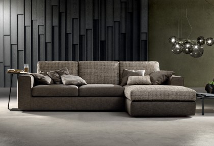BOSS - composizione divano con chaise longue reversibile ( divano in tessuto completamente sfoderabile ) - SOFA CLUB
