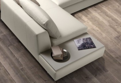 BOSTON - composizione divano ad angolo ( angolo quadrato  con TAVOLINO frassinato beige - piedino THREE ) - SOFA CLUB