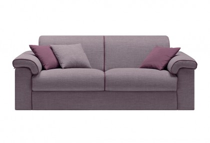 VEROLETTO - divano 3 posti letto ( versione con bracciolo ERGO e bordo in contrasto di colore ) - divano letto in tessuto - SOFA CLUB